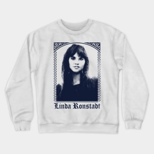 Linda Ronstadt / Faded Retro 1970s Style Fan Design Crewneck Sweatshirt
